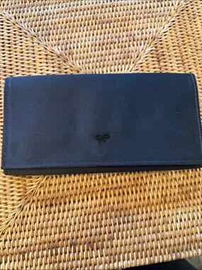 Black Clutch Wristlet with Beaded Bow Accent